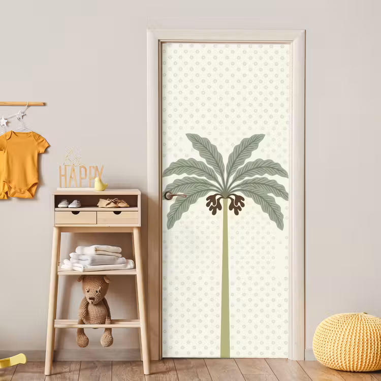 Deursticker - Boom - Bladeren - Groen - Decoratief - Beige — 6