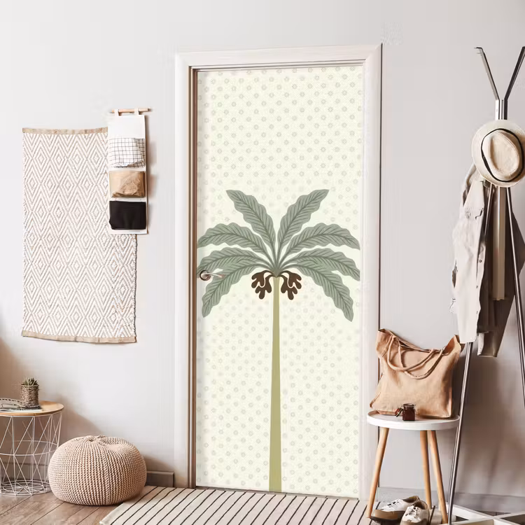 Deursticker - Boom - Bladeren - Groen - Decoratief - Beige — 8