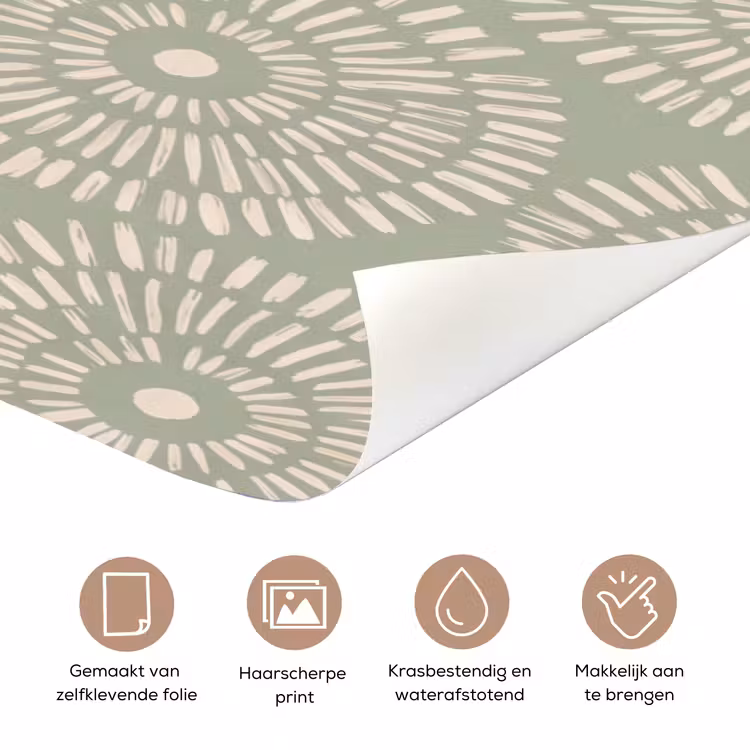 Deursticker - Patroon - Cirkels - Abstract - Modern - Groen — 3