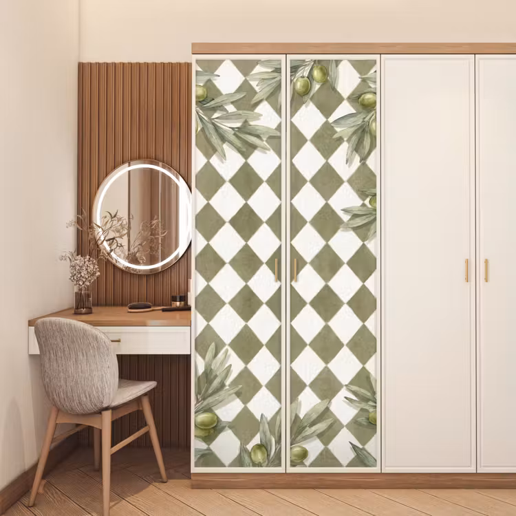 Deursticker - Plant - Olijftakken - Waterverf - Mediterraan - Groen — 5