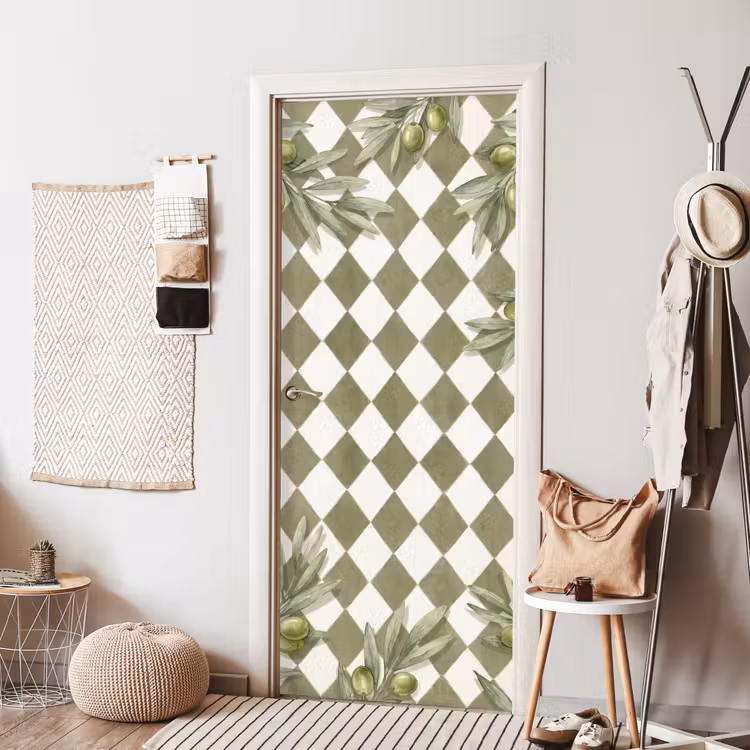 Deursticker - Plant - Olijftakken - Waterverf - Mediterraan - Groen — 8