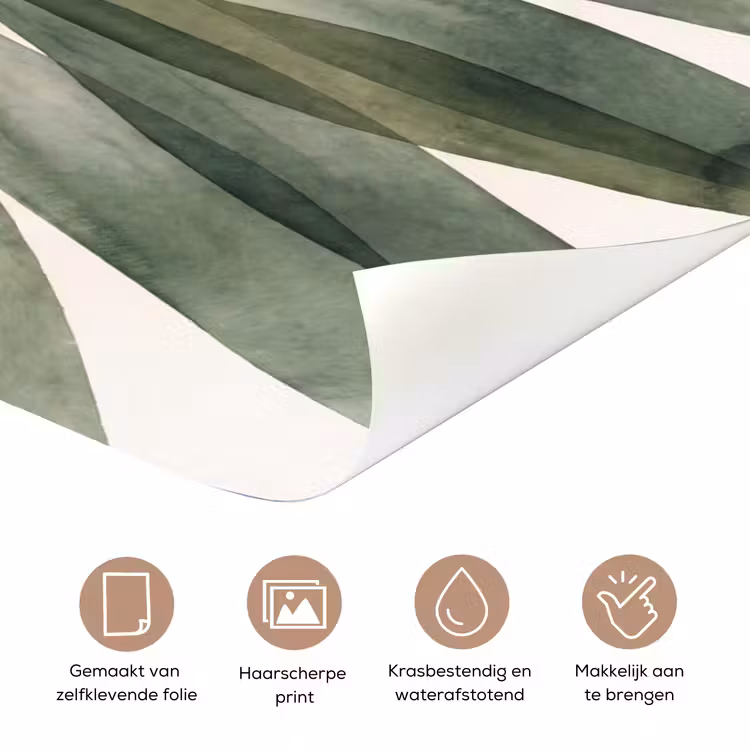 Deursticker - Planten - Abstract - Waterverf - Groen - Natuur — 3