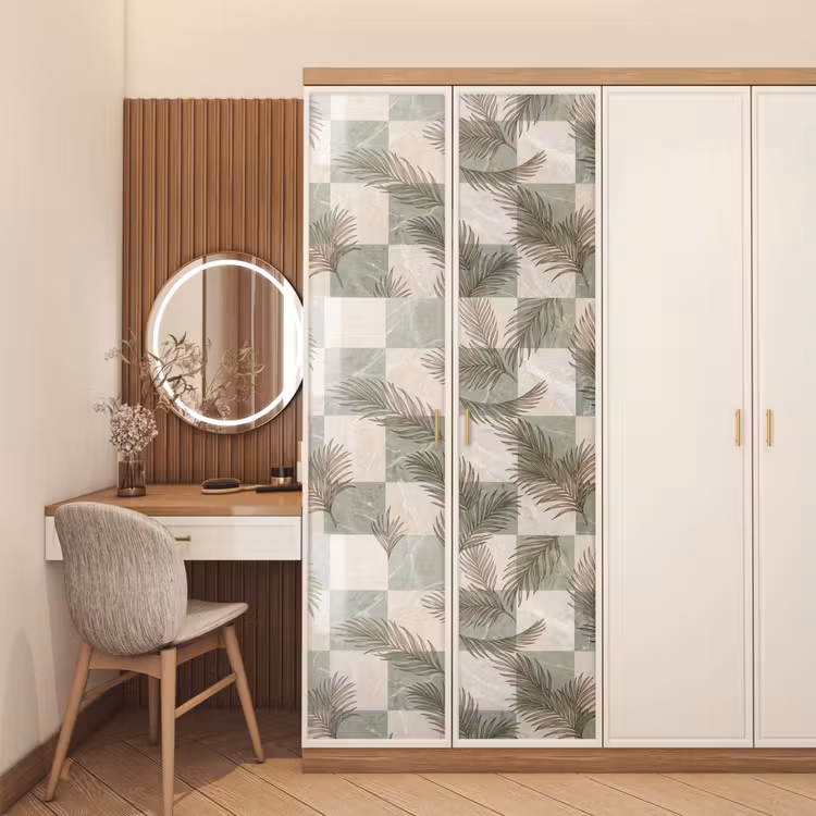 Deursticker - Planten - Bladeren - Marmer - Modern - Groen — 5