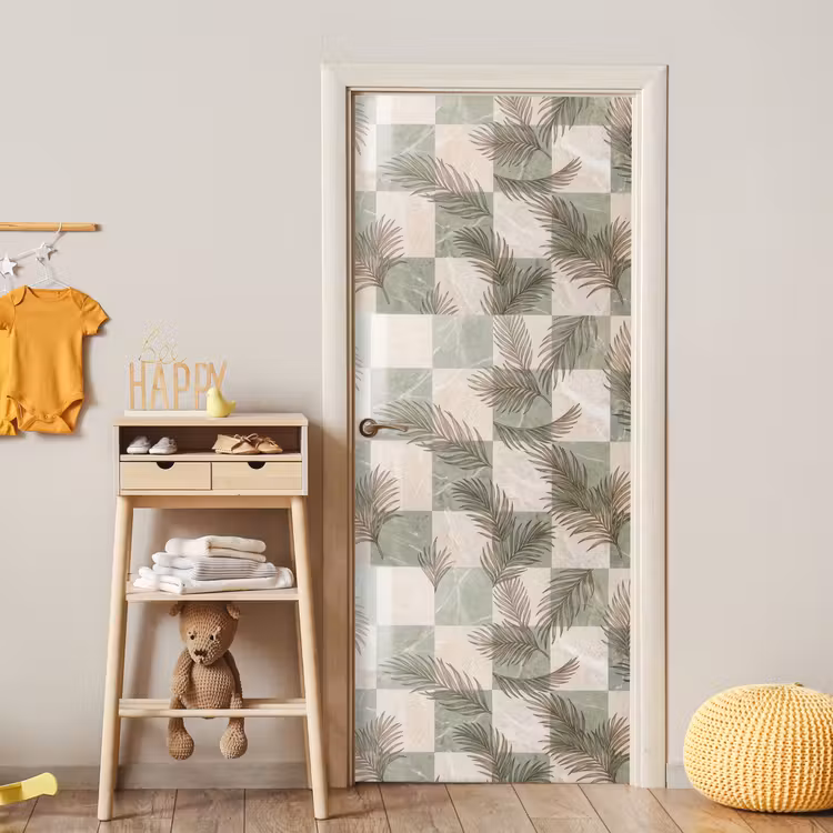 Deursticker - Planten - Bladeren - Marmer - Modern - Groen — 6