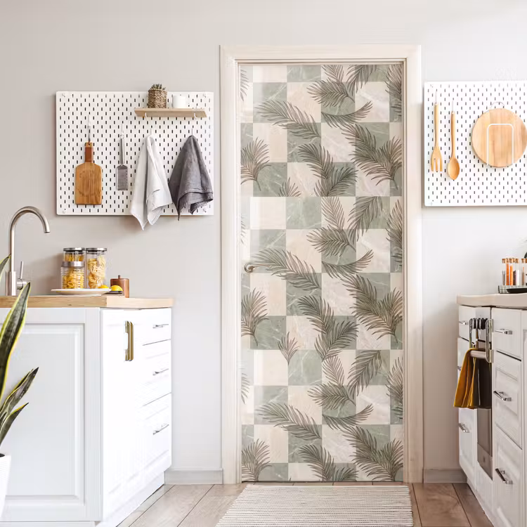 Deursticker - Planten - Bladeren - Marmer - Modern - Groen — 7
