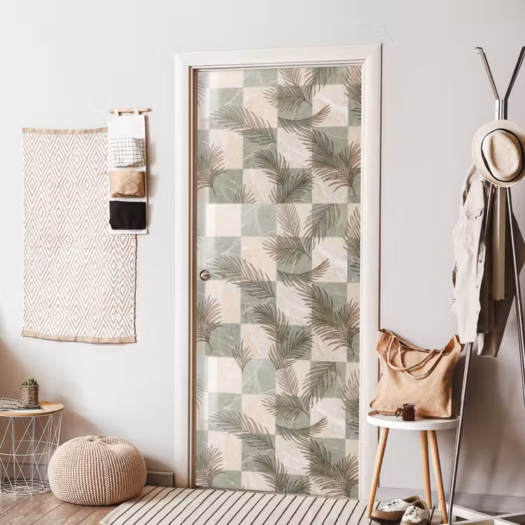 Deursticker - Planten - Bladeren - Marmer - Modern - Groen — 8