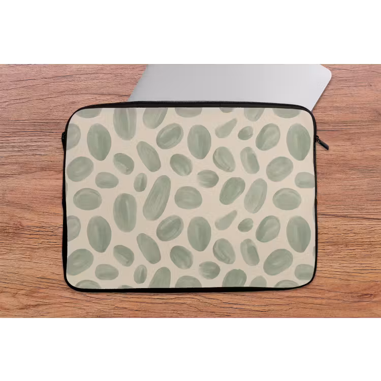 Laptophoes - Abstract - Patroon - Organisch - Groen - Modern — 2