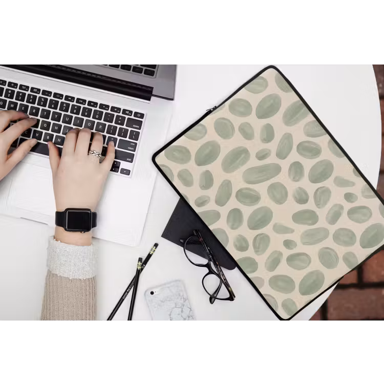 Laptophoes - Abstract - Patroon - Organisch - Groen - Modern — 3