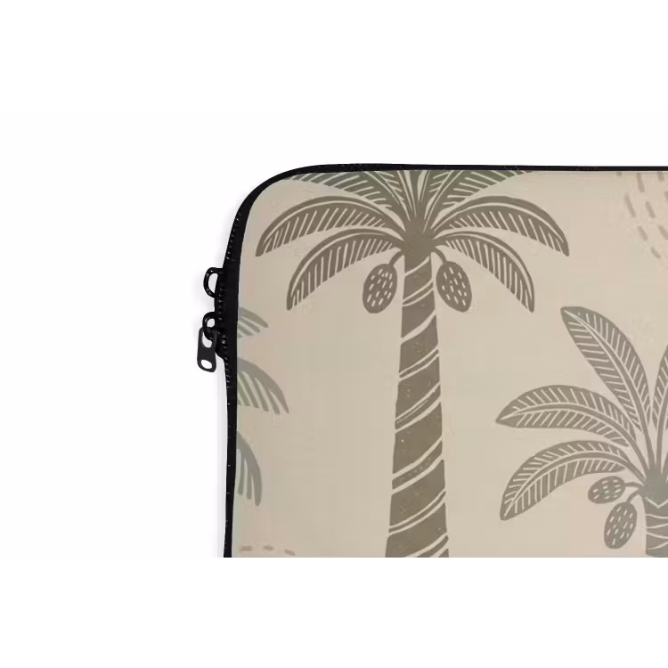 Laptophoes - Palmbomen - Patroon - Tropisch - Beige — 5