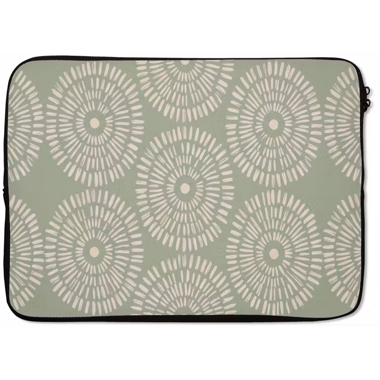 Laptophoes - Patroon - Cirkels - Abstract - Modern - Groen — 1