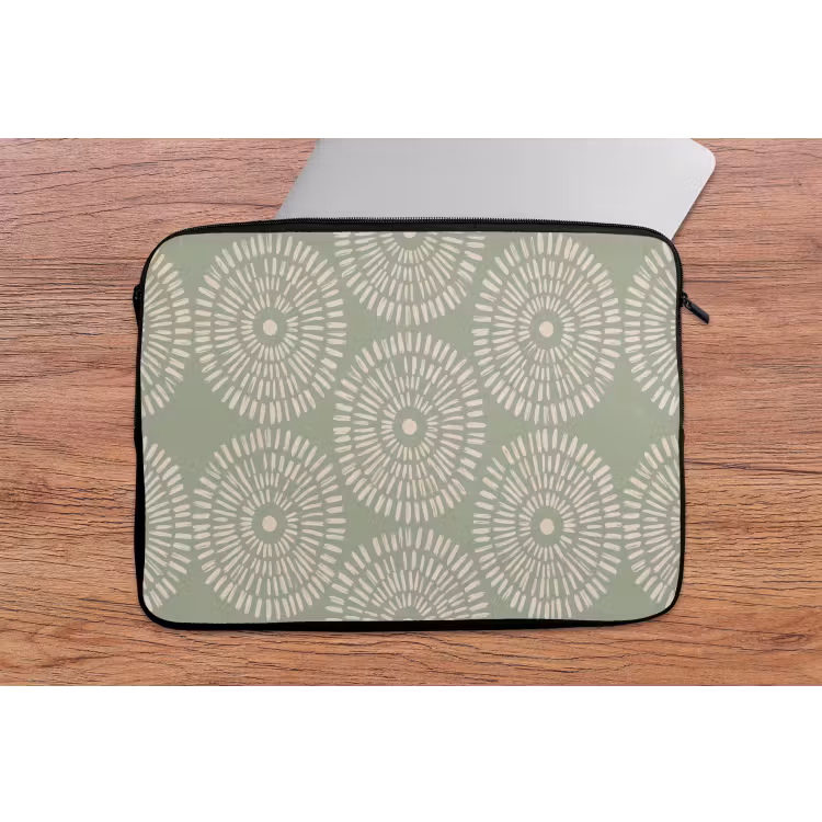 Laptophoes - Patroon - Cirkels - Abstract - Modern - Groen — 2