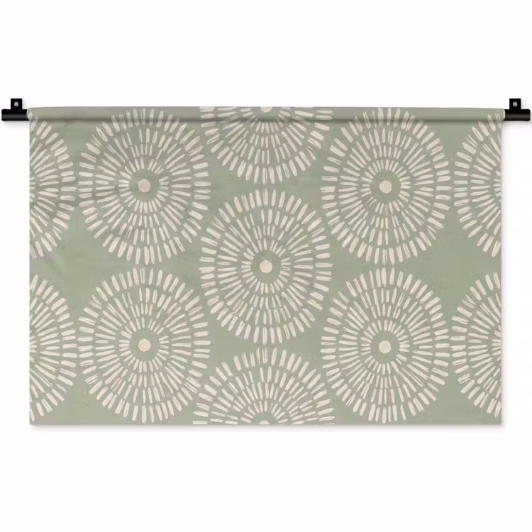 Wandkleed - Patroon - Cirkels - Abstract - Modern - Groen — 1
