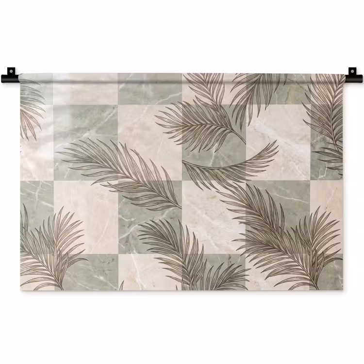 Wandkleed - Planten - Bladeren - Marmer - Modern - Groen — 1