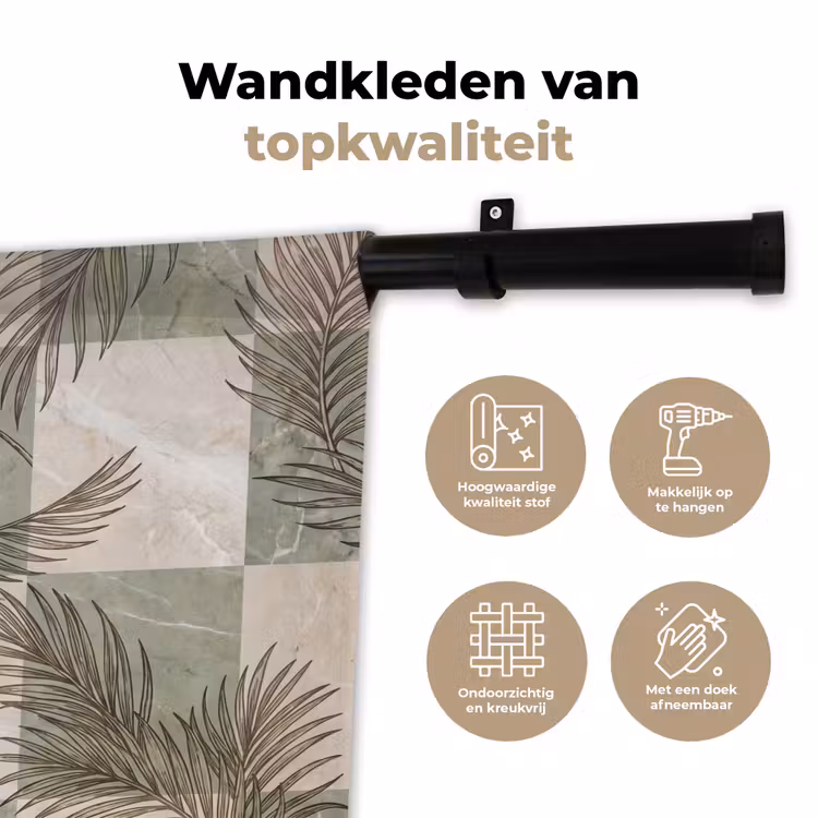 Wandkleed - Planten - Bladeren - Marmer - Modern - Groen — 3