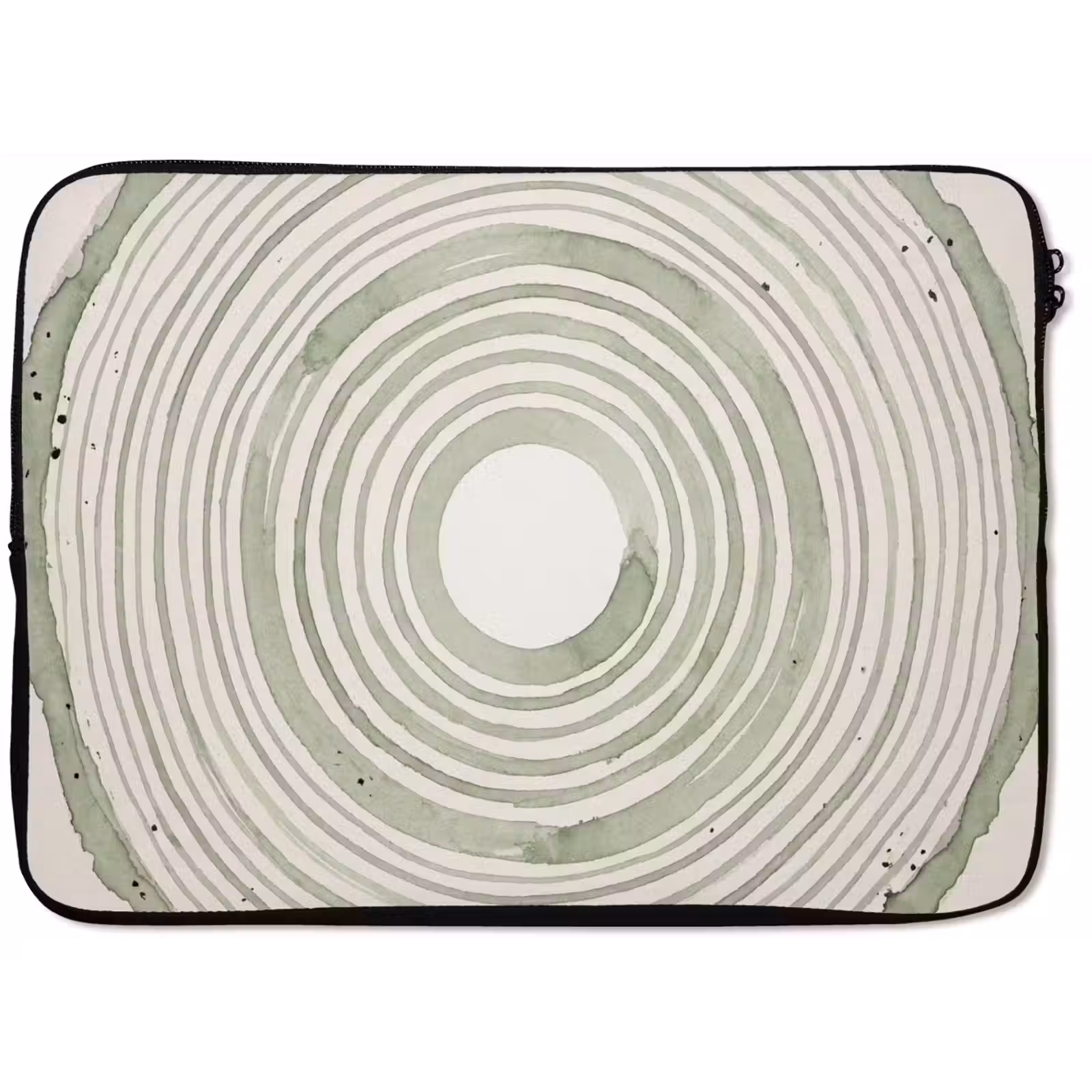 Laptophoes - Abstractie - Cirkels - Waterverf - Groen - Modern — 1