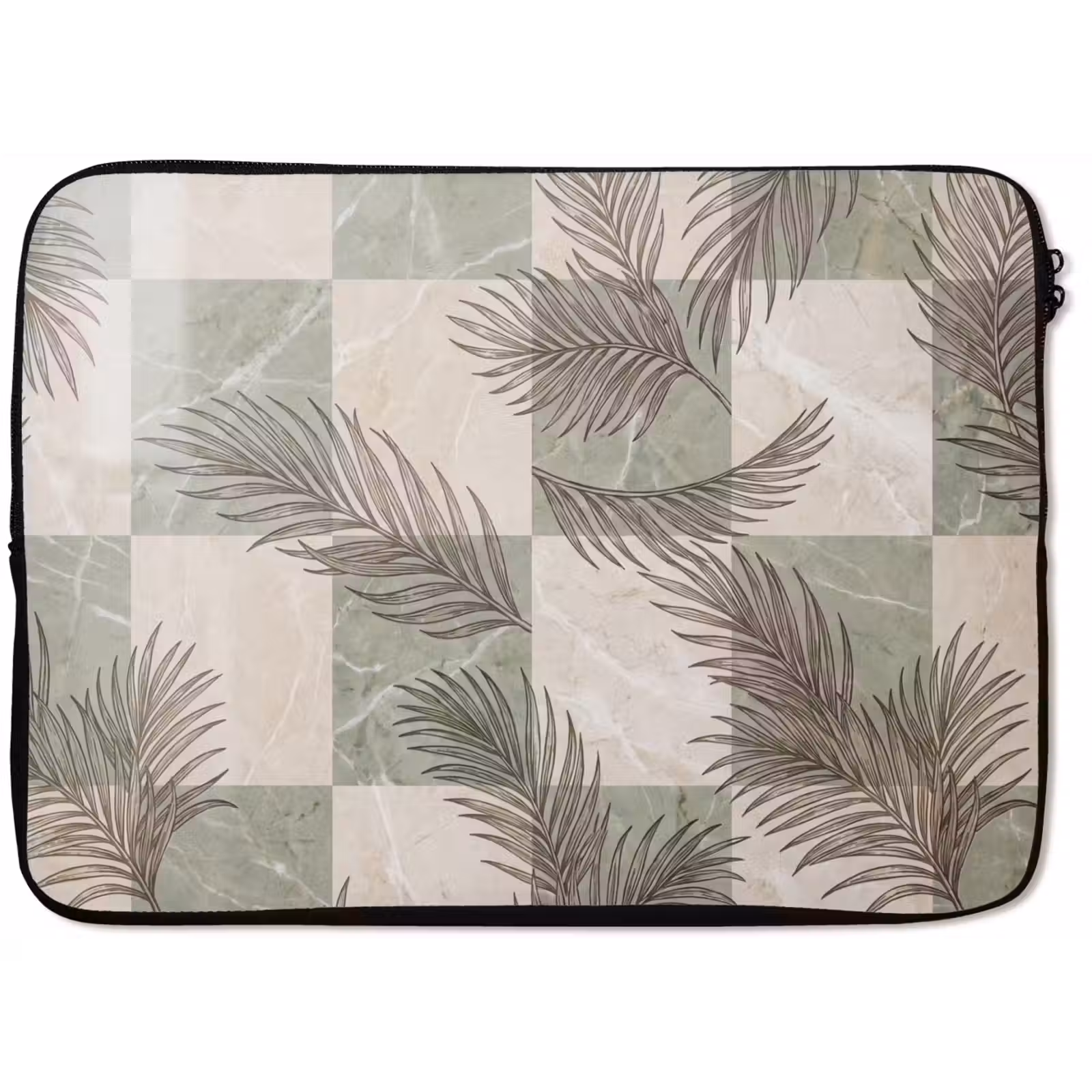 Laptophoes - Planten - Bladeren - Marmer - Modern - Groen — 1
