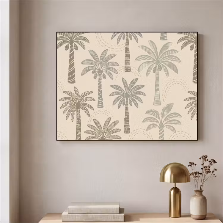 Art Frame - Palmbomen - Patroon - Tropisch - Beige — 5