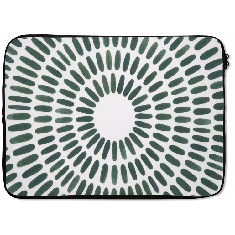 Laptophoes - Abstract - Cirkel - Patroon - Modern - Groen — 1