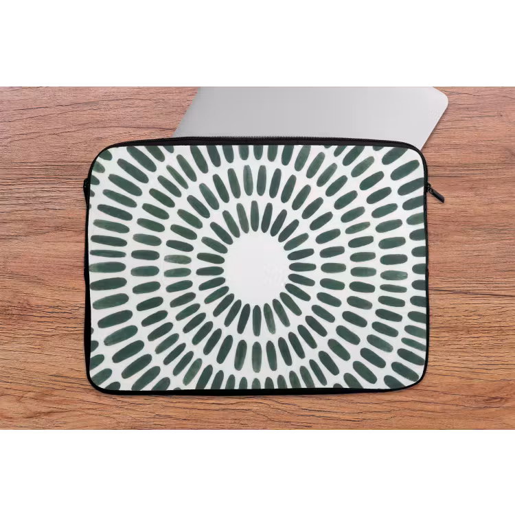 Laptophoes - Abstract - Cirkel - Patroon - Modern - Groen — 2