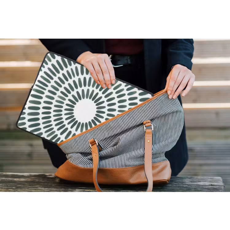 Laptophoes - Abstract - Cirkel - Patroon - Modern - Groen — 4