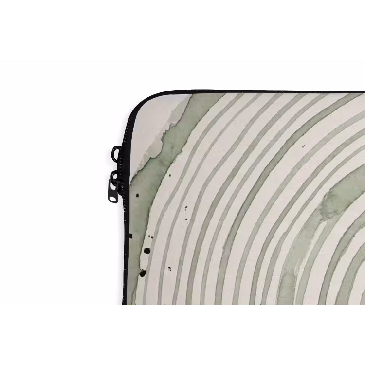 Laptophoes - Abstractie - Cirkels - Waterverf - Groen - Modern — 5