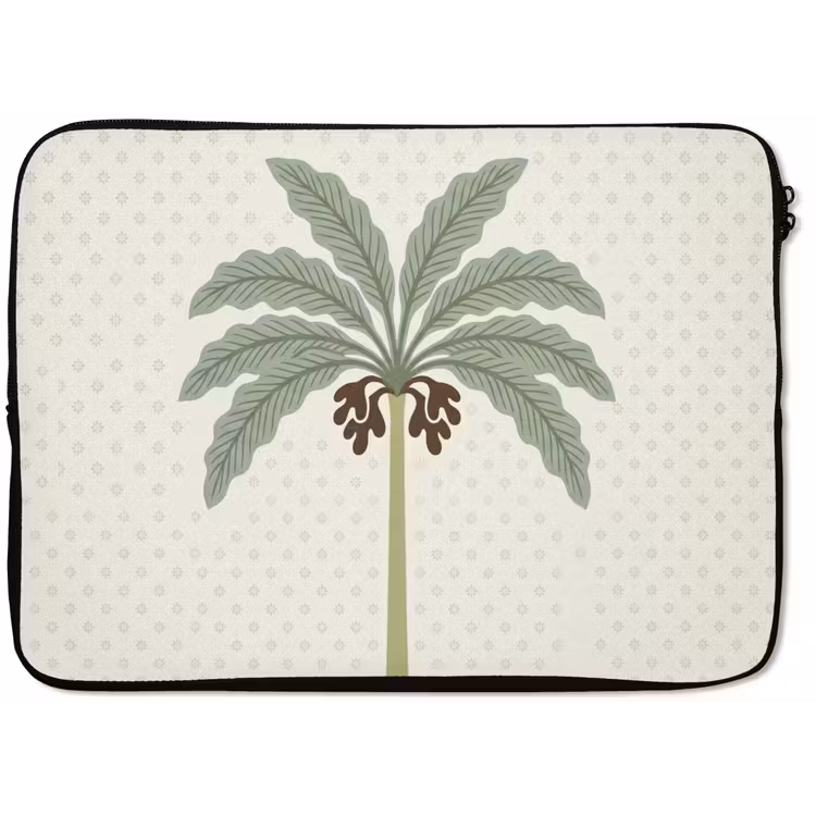 Laptophoes - Boom - Bladeren - Groen - Decoratief - Beige — 1