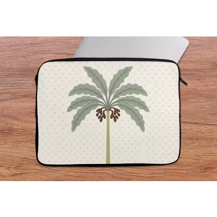 Laptophoes - Boom - Bladeren - Groen - Decoratief - Beige — 2
