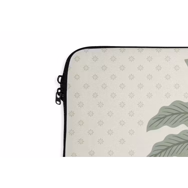 Laptophoes - Boom - Bladeren - Groen - Decoratief - Beige — 5
