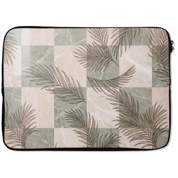 Laptophoes - Planten - Bladeren - Marmer - Modern - Groen — 1