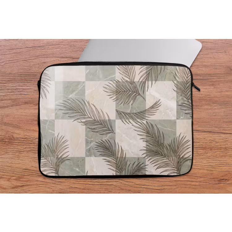 Laptophoes - Planten - Bladeren - Marmer - Modern - Groen — 2