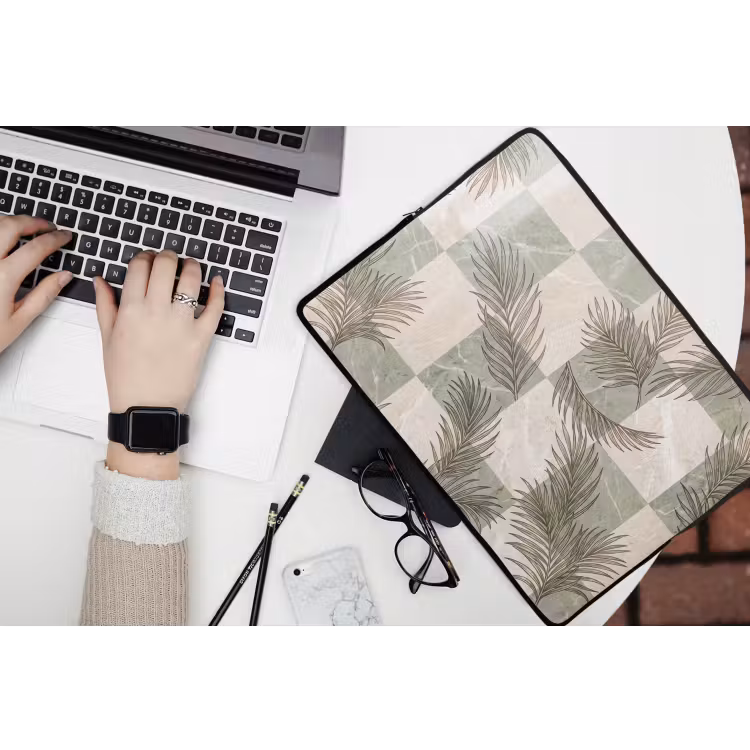 Laptophoes - Planten - Bladeren - Marmer - Modern - Groen — 3