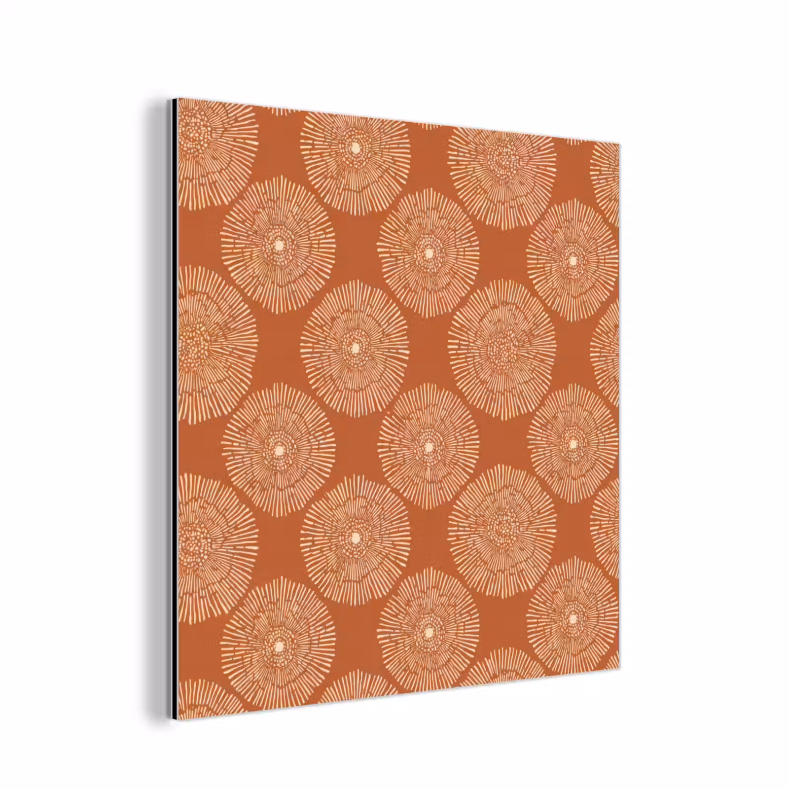 Aluminium schilderij - Cirkels - Grafisch - Patroon - Terracotta — 1