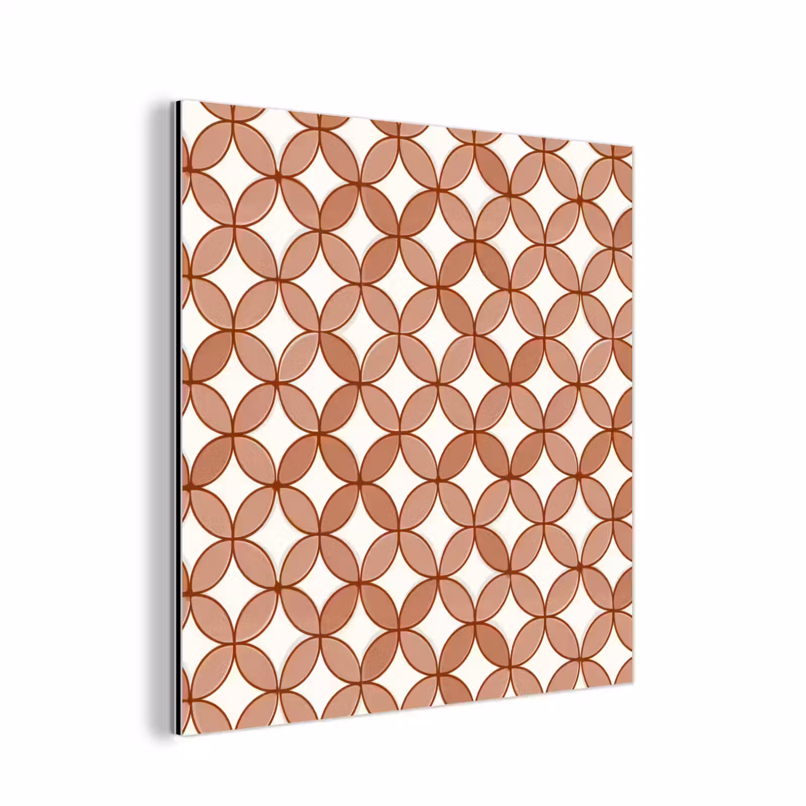Aluminium schilderij - Geometrisch - Cirkels - Modern - Terracotta — 1