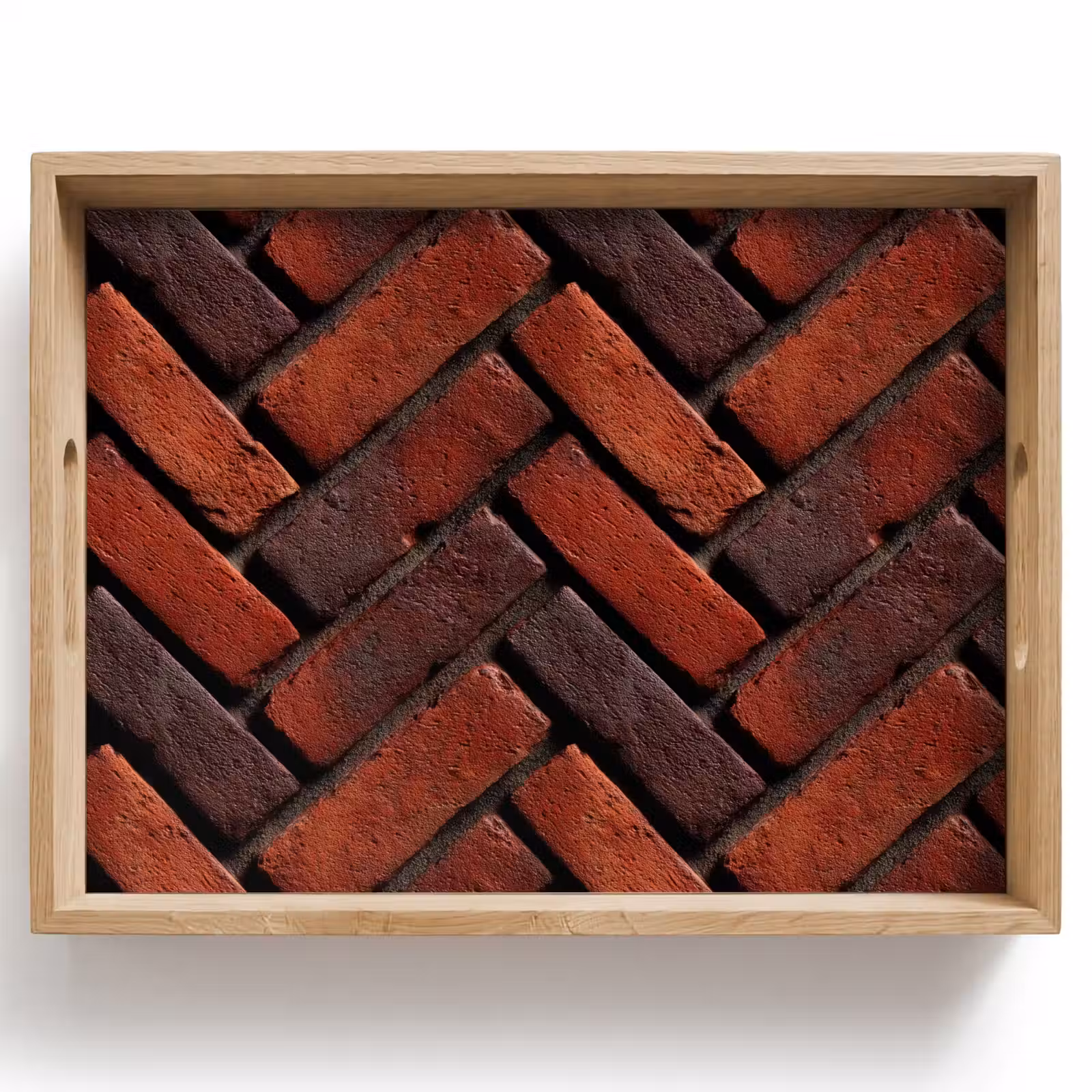 Dienblad - Bakstenen - Visgraat - Structuur - Roodbruin — 1