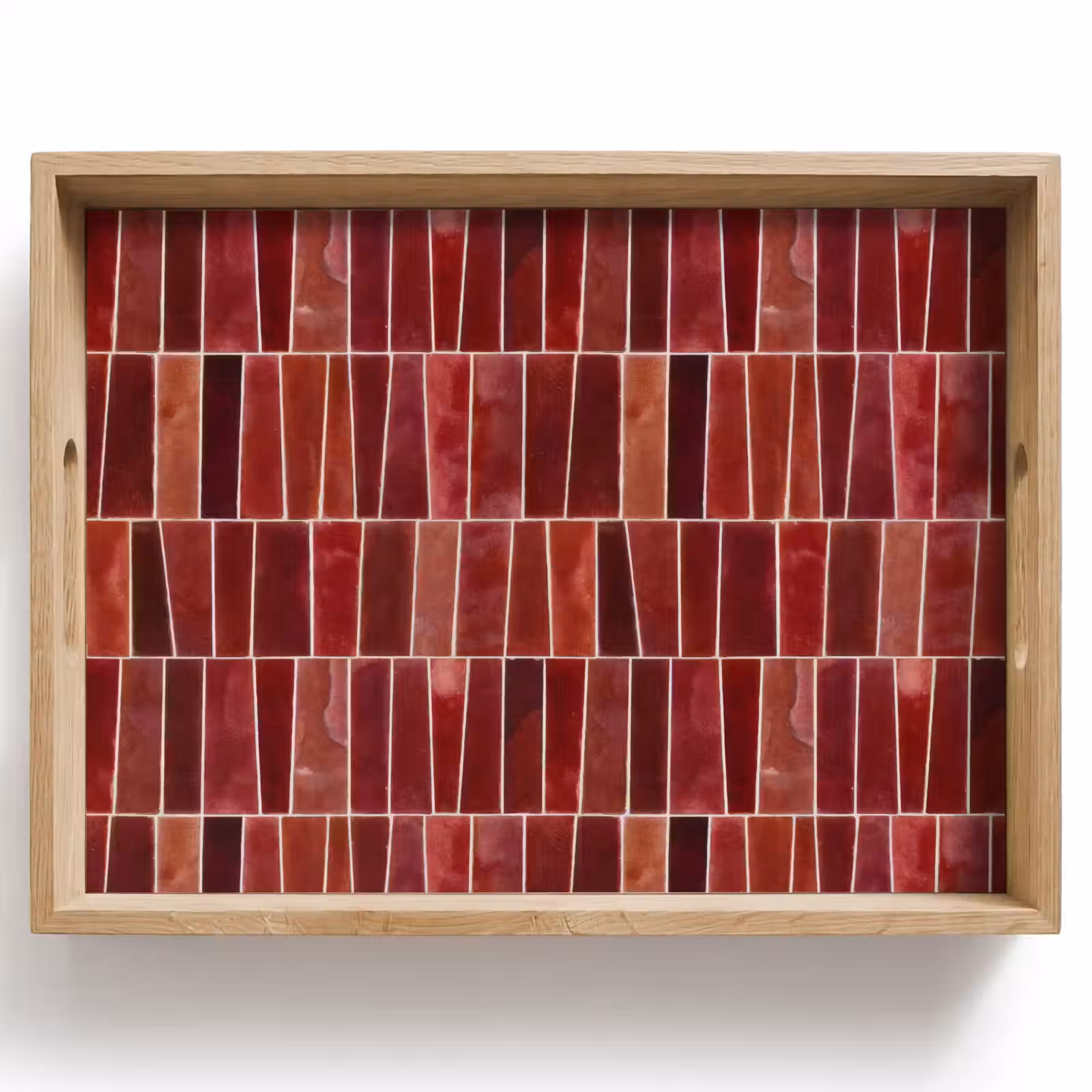 Dienblad - Tegels - Modern - Structuur - Dieprood — 1