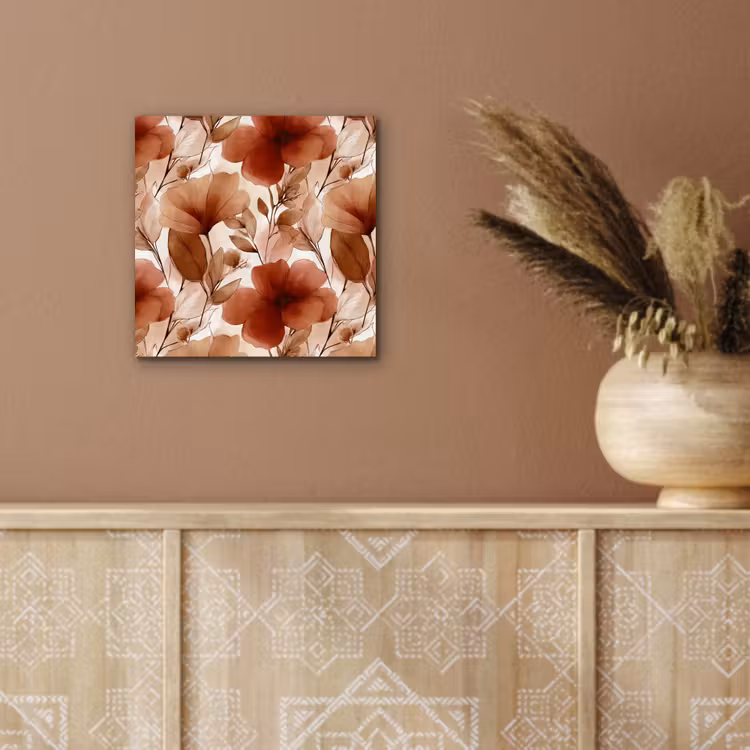 Aluminium schilderij - Bloemen - Aquarel - Botanisch - Terracotta — 5