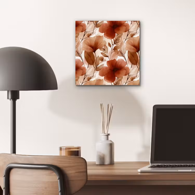 Aluminium schilderij - Bloemen - Aquarel - Botanisch - Terracotta — 6
