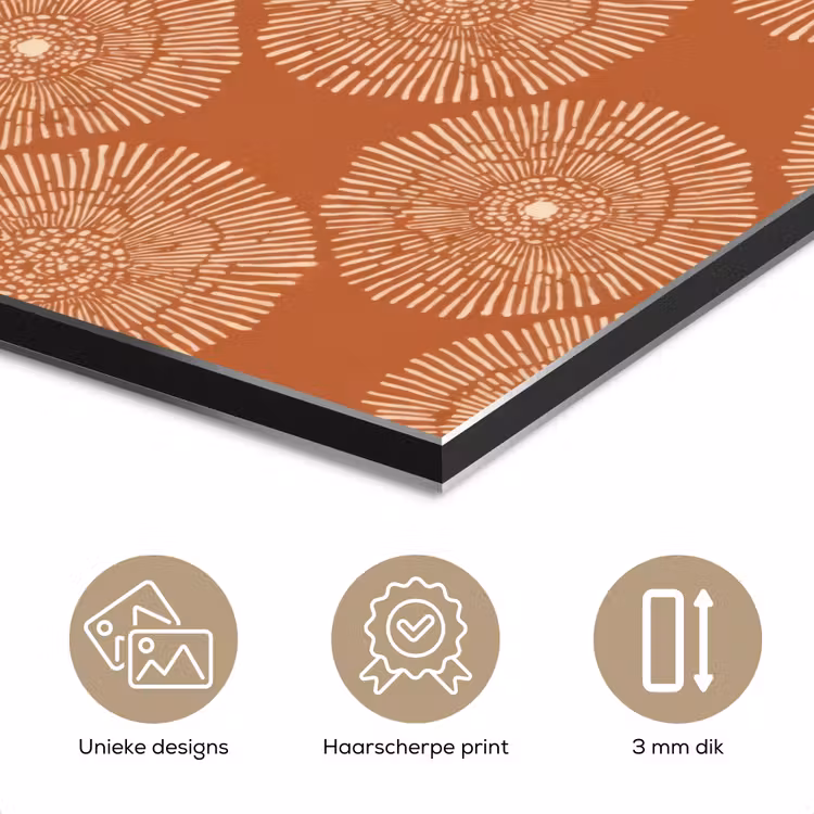 Aluminium schilderij - Cirkels - Grafisch - Patroon - Terracotta — 7
