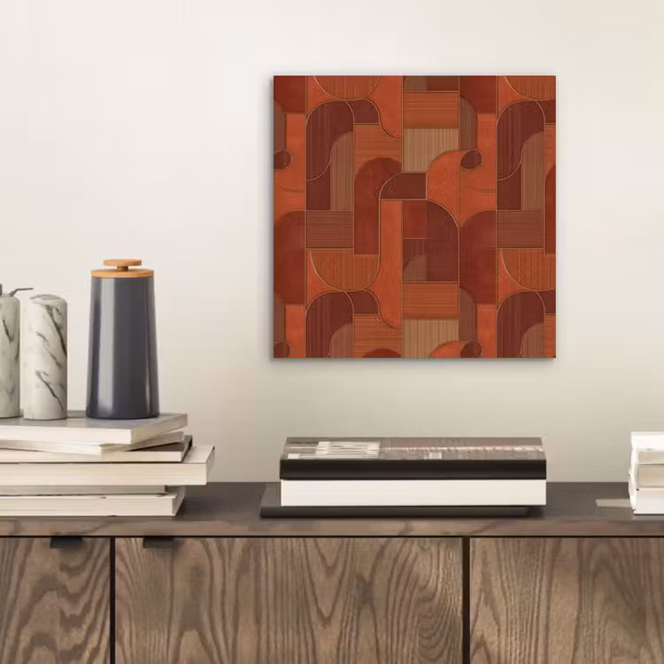 Aluminium schilderij - Geometrisch - Abstract - Textuur - Bruin — 2