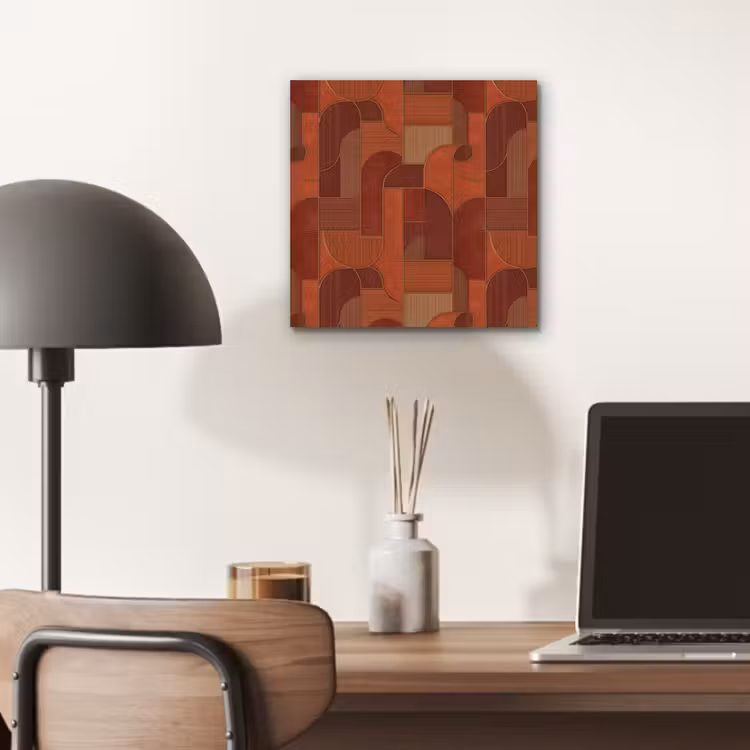 Aluminium schilderij - Geometrisch - Abstract - Textuur - Bruin — 6