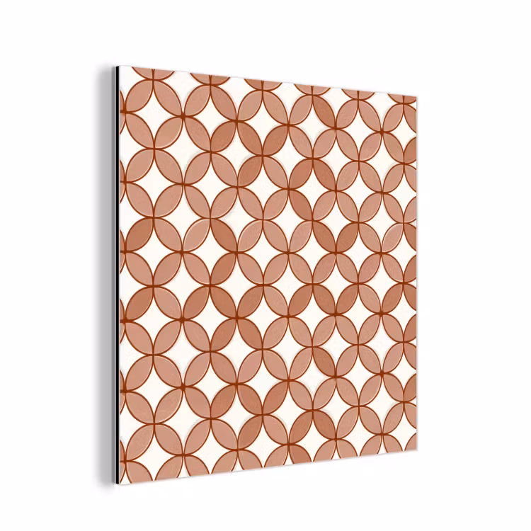 Aluminium schilderij - Geometrisch - Cirkels - Modern - Terracotta — 1