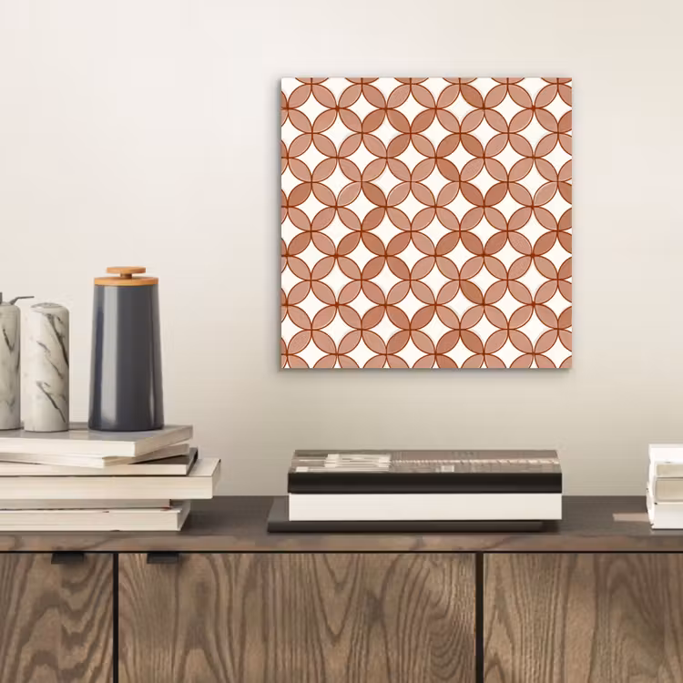 Aluminium schilderij - Geometrisch - Cirkels - Modern - Terracotta — 2