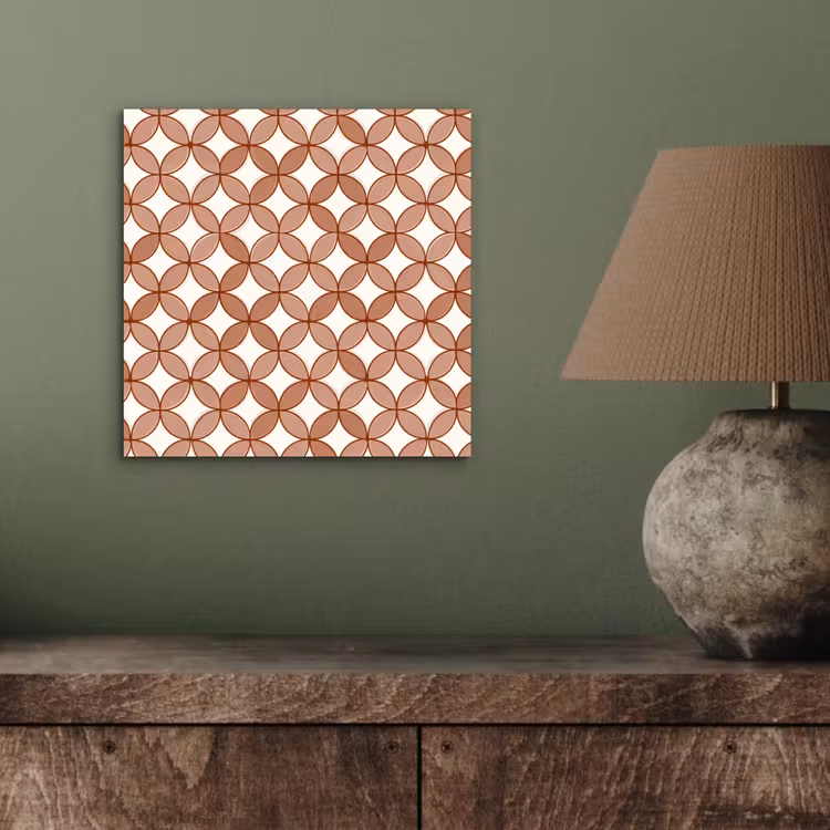 Aluminium schilderij - Geometrisch - Cirkels - Modern - Terracotta — 3