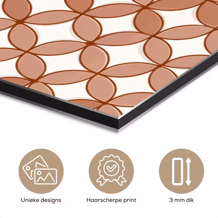 Aluminium schilderij - Geometrisch - Cirkels - Modern - Terracotta — 7