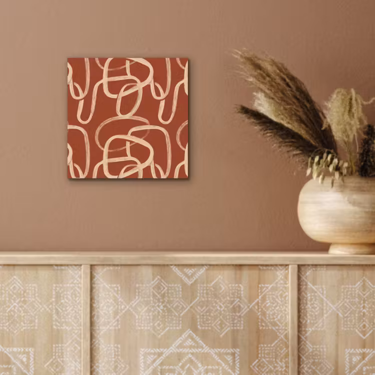 Aluminium schilderij - Lijnen - Abstract - Organisch - Terracotta - Crème — 5