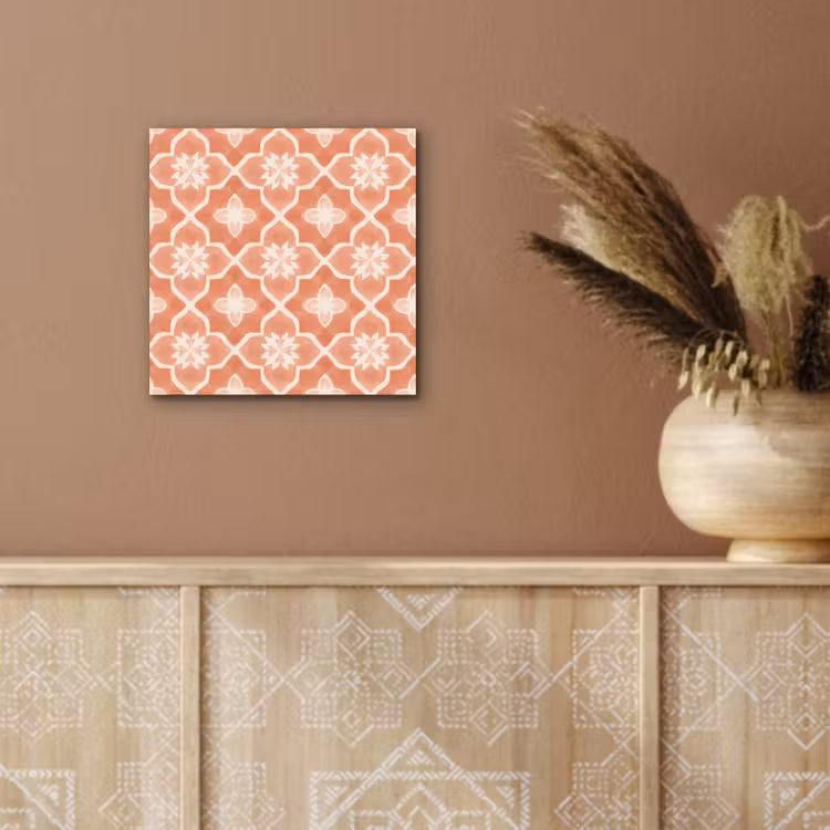 Aluminium schilderij - Tegelpatroon - Arabesk - Vintage - Terracotta — 5