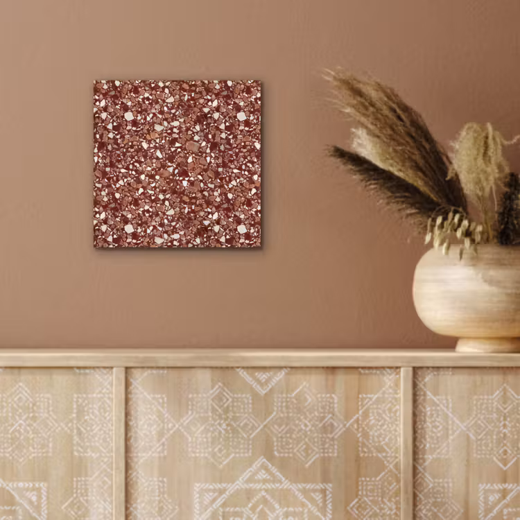 Aluminium schilderij - Terrazzo - Patroon - Steentextuur - Roodbruin — 5
