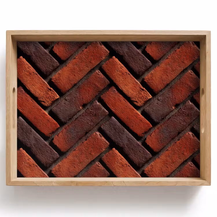 Dienblad - Bakstenen - Visgraat - Structuur - Roodbruin — 1