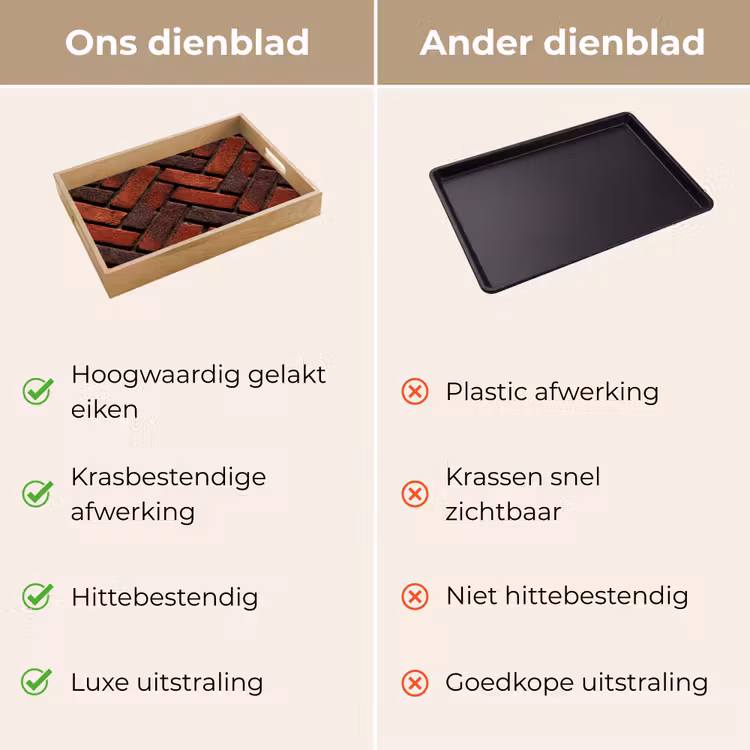 Dienblad - Bakstenen - Visgraat - Structuur - Roodbruin — 3
