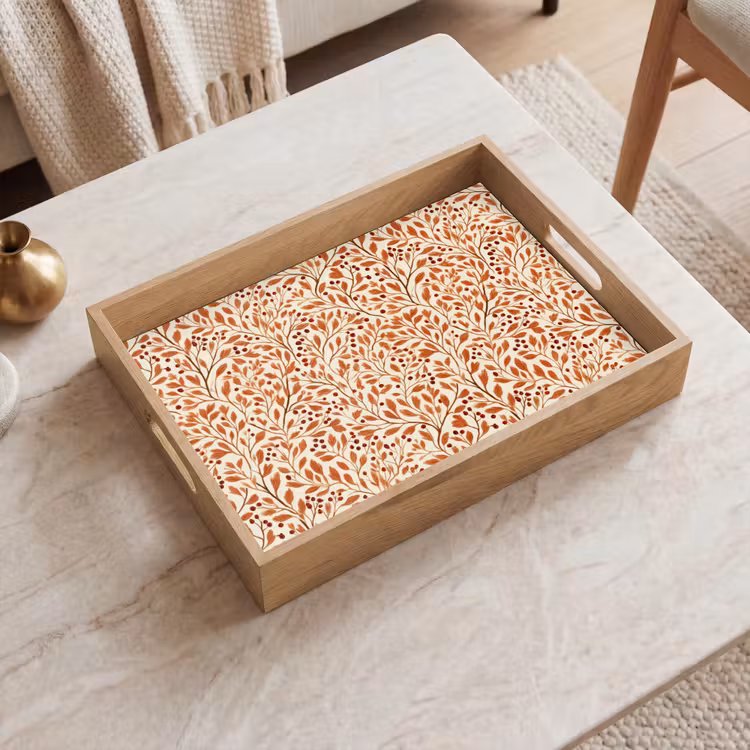 Dienblad - Bladeren - Botanisch - Terracotta — 2